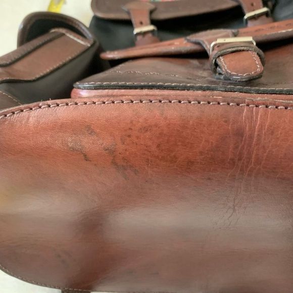 Vintage Handmade Heavy Tooled Leather Festival Boho Backpack main image 7